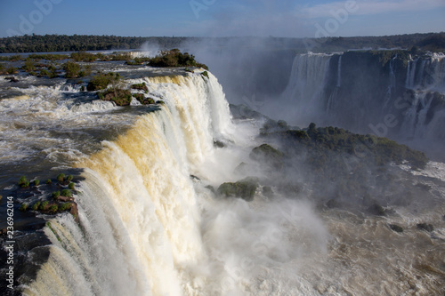 Iguazu Falls, one of the world's great natural wonders, on the border of Brazil and Argentina