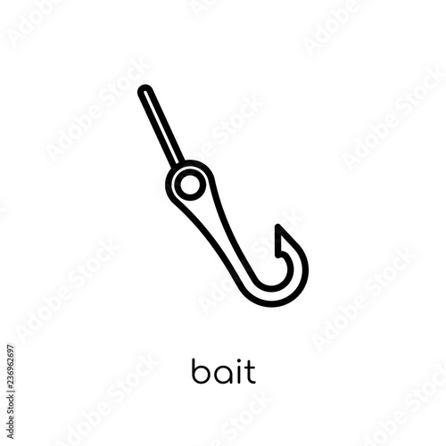 Bait icon. Trendy modern flat linear vector Bait icon on white background from thin line Nautical collection