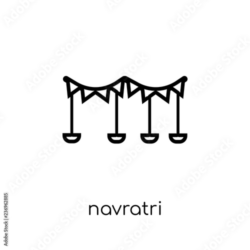 navratri icon. Trendy modern flat linear vector navratri icon on white background from thin line india collection