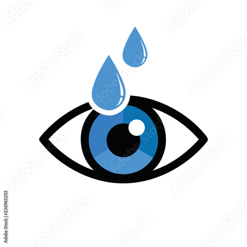 eye with eye drops ophthalmology icon isolated on white background vector illustration EPS10