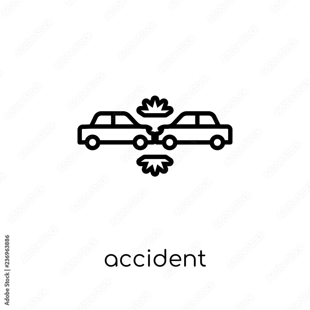 Accident icon. Trendy modern flat linear vector Accident icon on white background from thin line Insurance collection