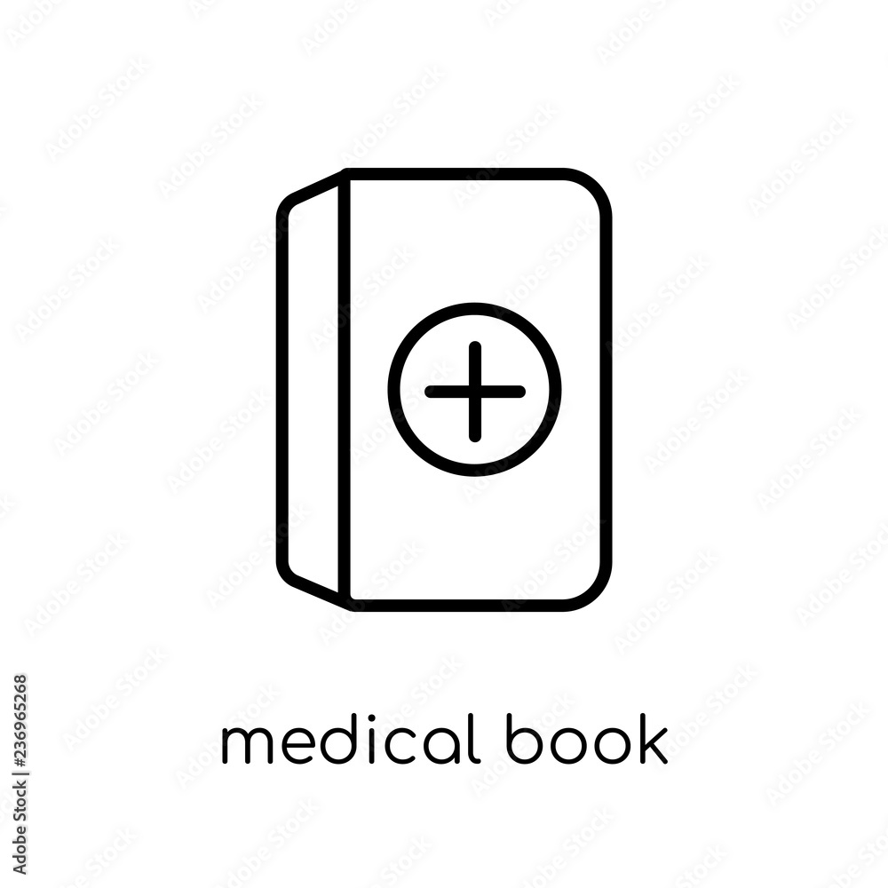 Medical Book icon. Trendy modern flat linear vector Medical Book icon on white background from thin line Health and Medical collection Medical Book icon. Trendy modern flat linear vector Medical Book icon on white background from thin line Health and Medical collection