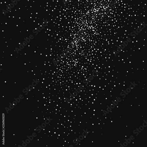 White  Abstract Particles On Black Background. Falling Snowflakes Imitation.  Digitally Generated Image. Vector Illustration, Eps 10.