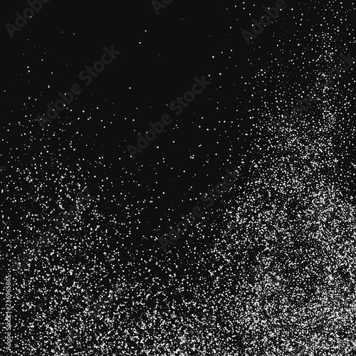 White  Abstract Particles On Black Background. Falling Snowflakes Imitation.  Digitally Generated Image. Vector Illustration, Eps 10.