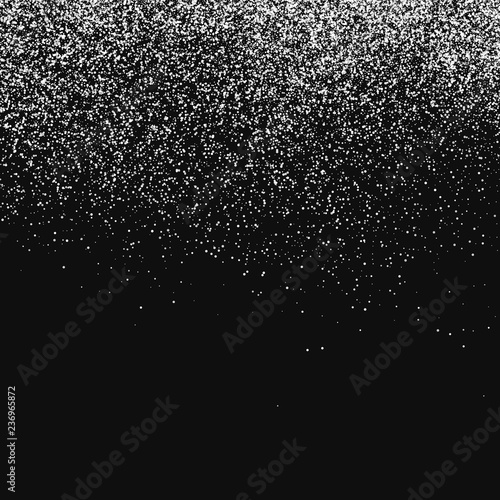 White  Abstract Particles On Black Background. Falling Snowflakes Imitation.  Digitally Generated Image. Vector Illustration, Eps 10.
