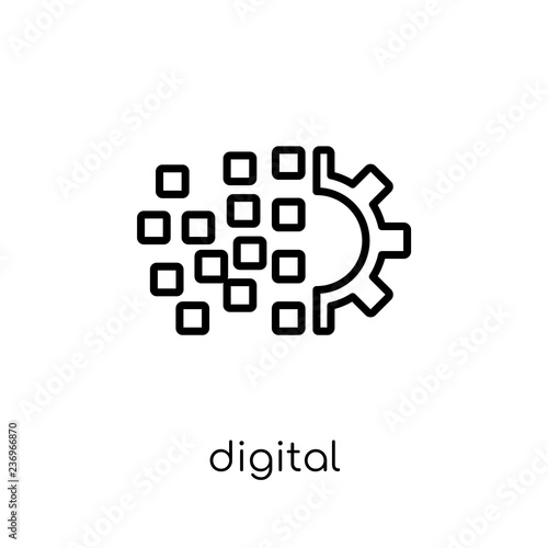 digital transformation icon. Trendy modern flat linear vector digital transformation icon on white background from thin line general collection