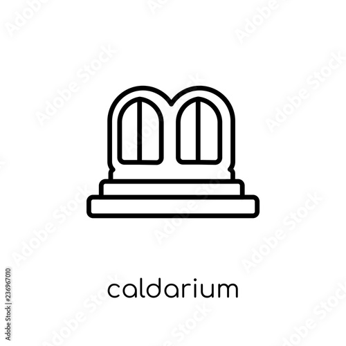 Caldarium icon. Trendy modern flat linear vector Caldarium icon on white background from thin line sauna collection