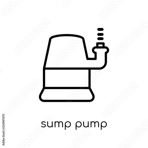 sump pump icon. Trendy modern flat linear vector sump pump icon on white background from thin line Furniture and household collection, outline vector illustration