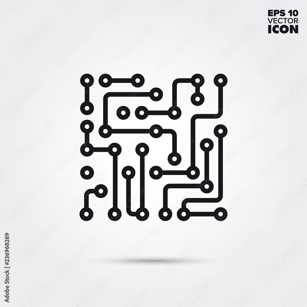 electronic circuit abstract vector line icon electronic circuit abstract vector line icon