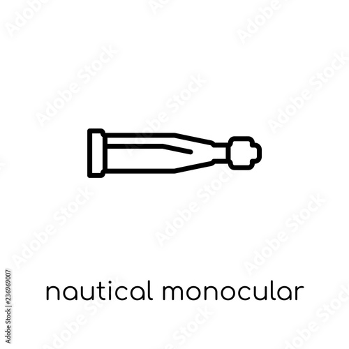 Nautical Monocular icon. Trendy modern flat linear vector Nautical Monocular icon on white background from thin line Nautical collection