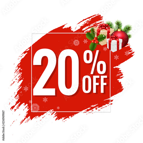 20% Sale Red Blobs Banner