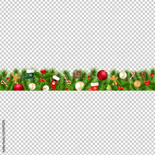 Christmas Border Isolated Transparent Background