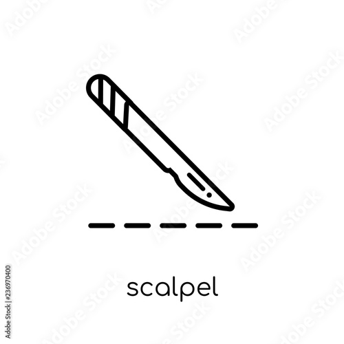 Scalpel icon. Trendy modern flat linear vector Scalpel icon on white background from thin line Health and Medical collection