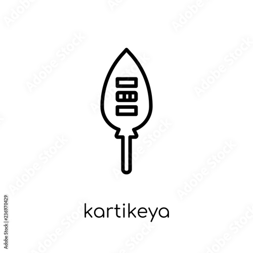 Kartikeya icon. Trendy modern flat linear vector Kartikeya icon on white background from thin line india collection