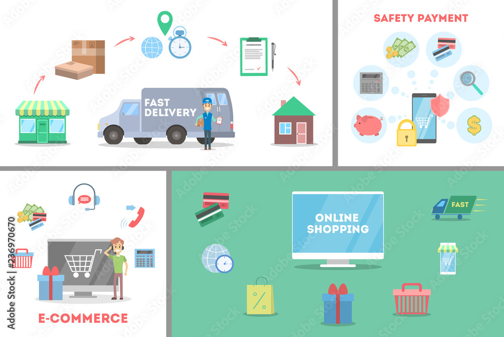 Shopping in internet and make digital money payment Shopping in internet and make digital money payment