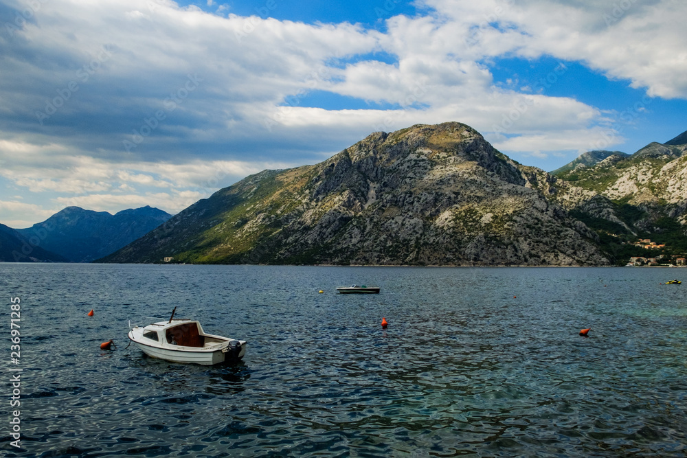 lake in the mountains. view of kotor montenegro