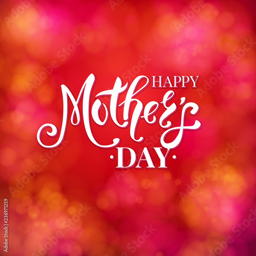 Colorful vibrant red Mothers Day card design