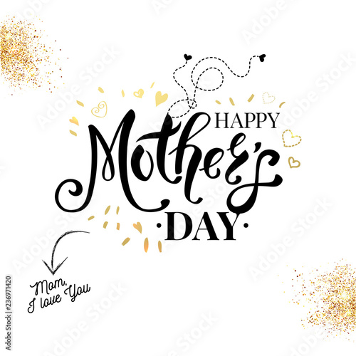 Sentimental black, white and gold Mothers Day card