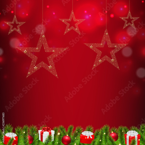 Christmas Postcard With Stars