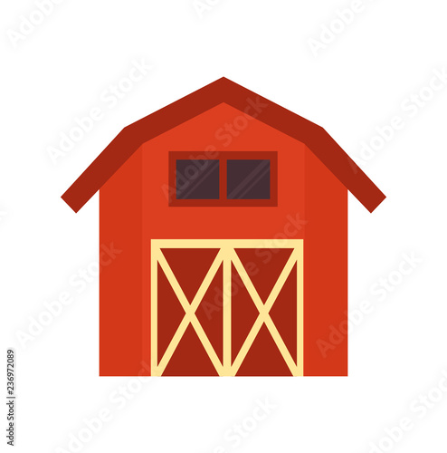 Red Barn Building Vector Isolated Illustration