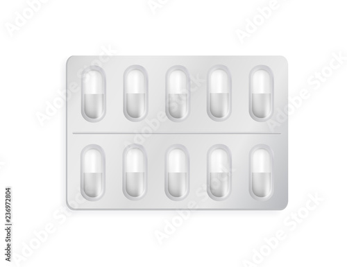 Packaging Aspirin or Vitamins in Tablets Vector 3D