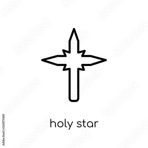 Holy star icon. Trendy modern flat linear vector Holy star icon on white background from thin line Religion collection