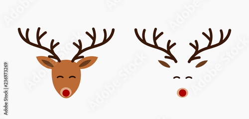 Cute reindeer heads photo