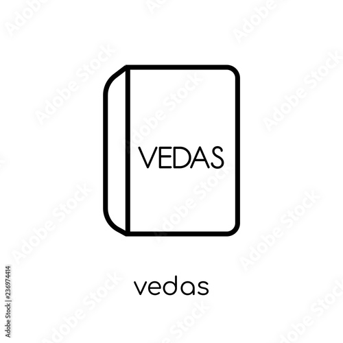 vedas icon. Trendy modern flat linear vector vedas icon on white background from thin line india collection