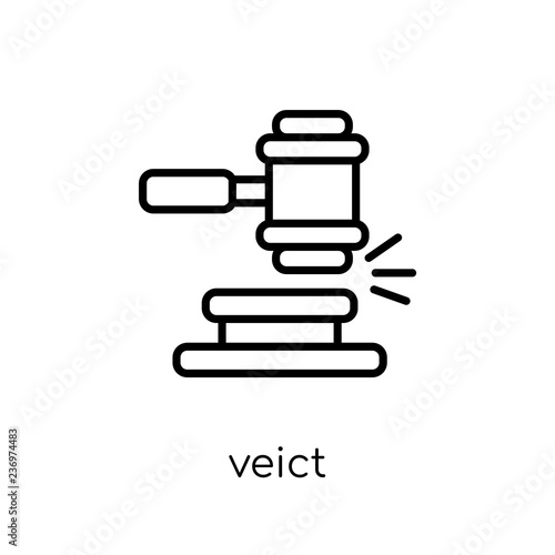 Veredict icon. Trendy modern flat linear vector Veredict icon on white background from thin line law and justice collection