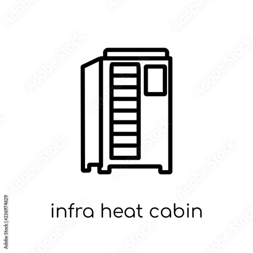 Infrared heat cabin icon. Trendy modern flat linear vector Infrared heat cabin icon on white background from thin line sauna collection