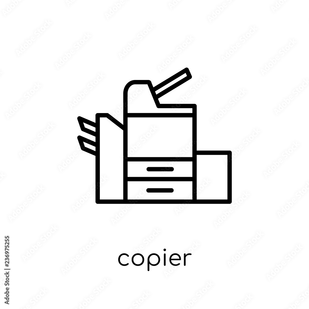 copier icon. Trendy modern flat linear vector copier icon on white background from thin line Electronic devices collection copier icon. Trendy modern flat linear vector copier icon on white background from thin line Electronic devices collection