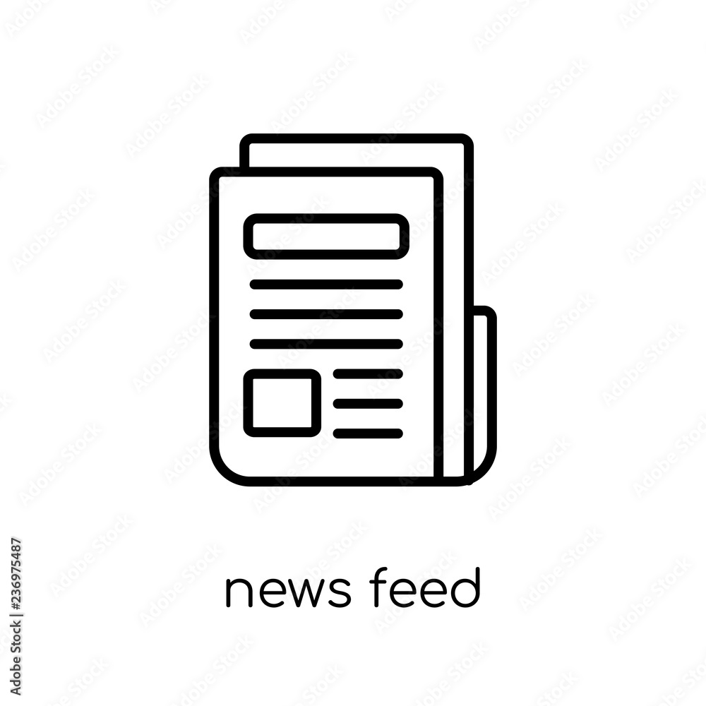 news feed icon. Trendy modern flat linear vector news feed icon on white background from thin line General collection news feed icon. Trendy modern flat linear vector news feed icon on white background from thin line General collection