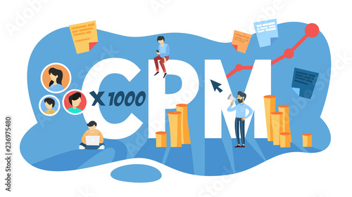 CPM concept. Cost per mille. Advertising and business promotion
