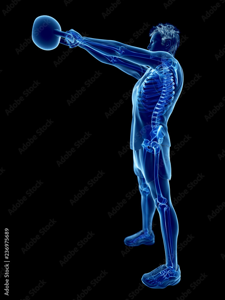 3d rendered medically accurate illustration of a man doing a kettlebell workout 3d rendered medically accurate illustration of a man doing a kettlebell workout