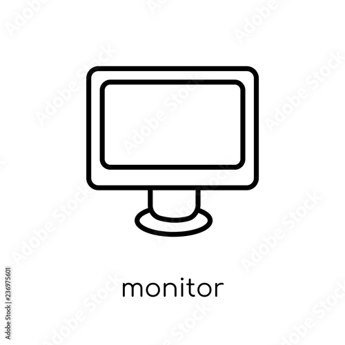 Monitor icon. Trendy modern flat linear vector Monitor icon on white background from thin line Electronic devices collection