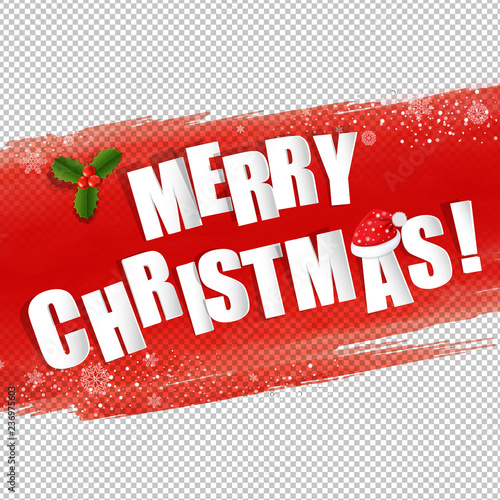 Merry Christmas Poster With Snowflake