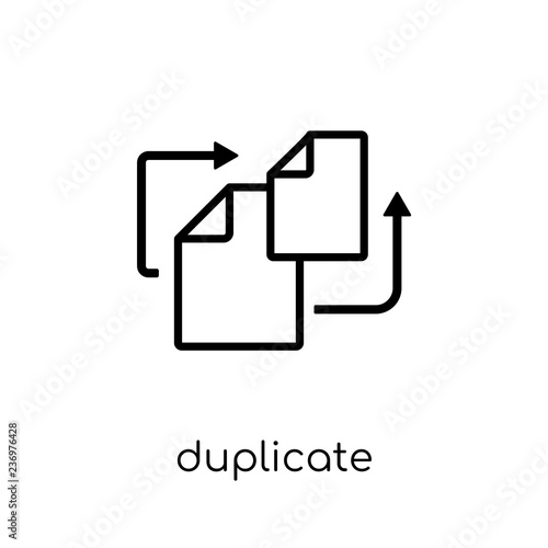 Duplicate icon. Trendy modern flat linear vector Duplicate icon on white background from thin line Programming collection