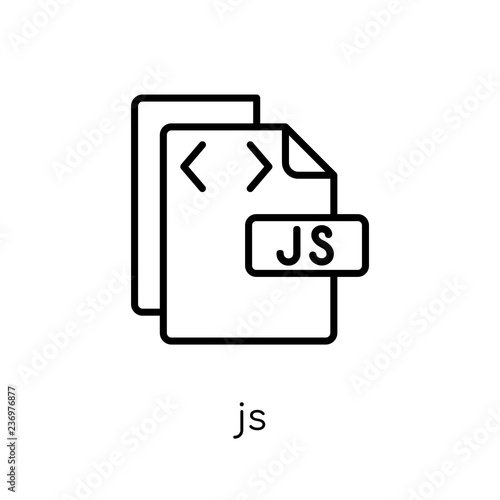Js icon. Trendy modern flat linear vector Js icon on white background from thin line Programming collection