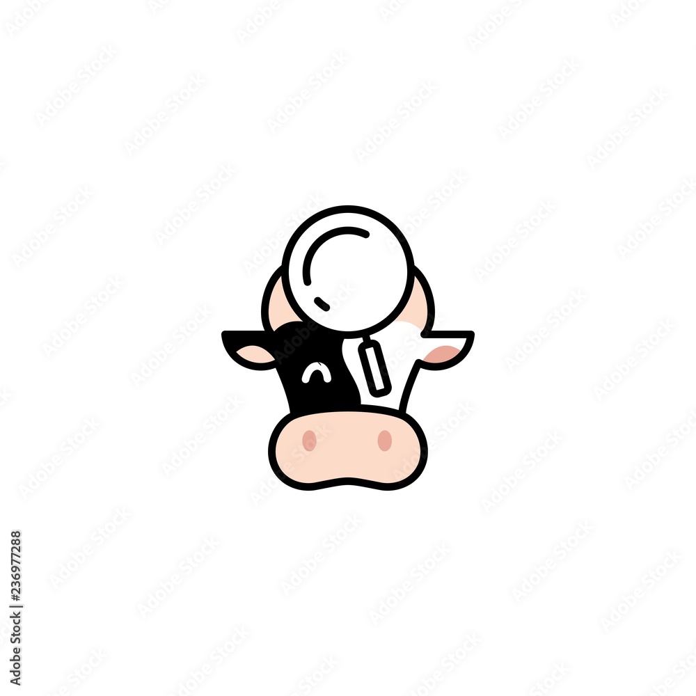 cow bull search logo vector icon cow bull search logo vector icon