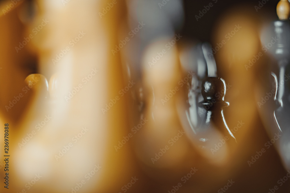 chess pieces on the Board