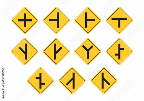 Set of traffic signs