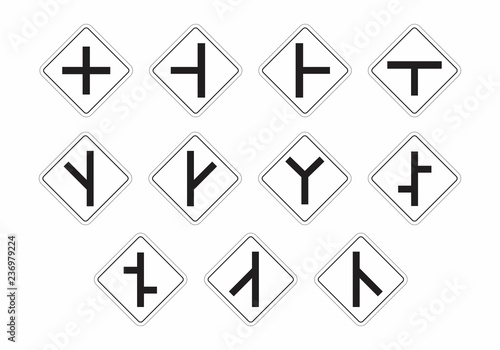Set of traffic signs