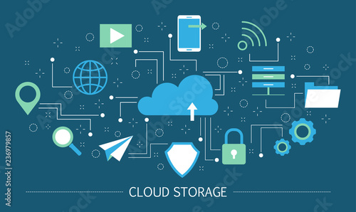 Cloud storage concept. Idea of computer technology