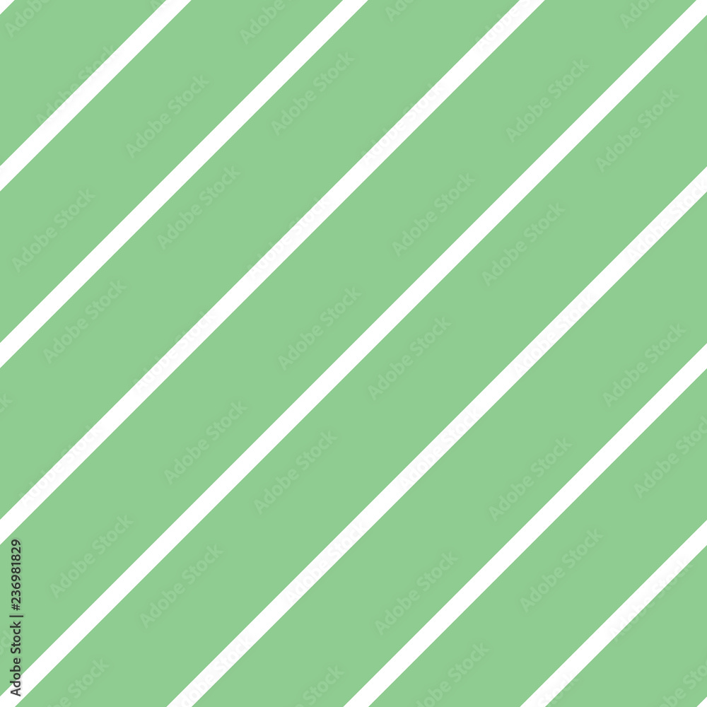 Seamless diagonal stripe pattern green and white. Design for wallpaper, fabric, textile, wrapping. Simple background