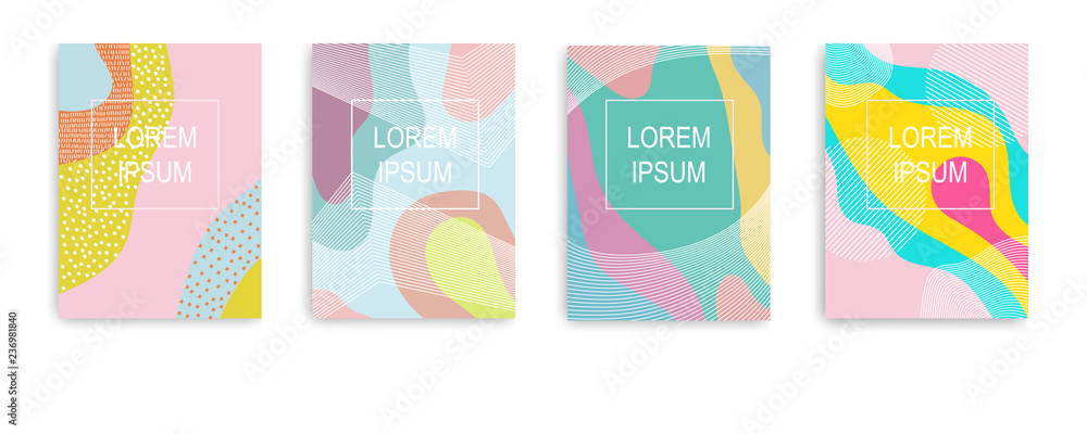 Set modern covers templates with graphic geometric elements. Set modern covers templates with graphic geometric elements.