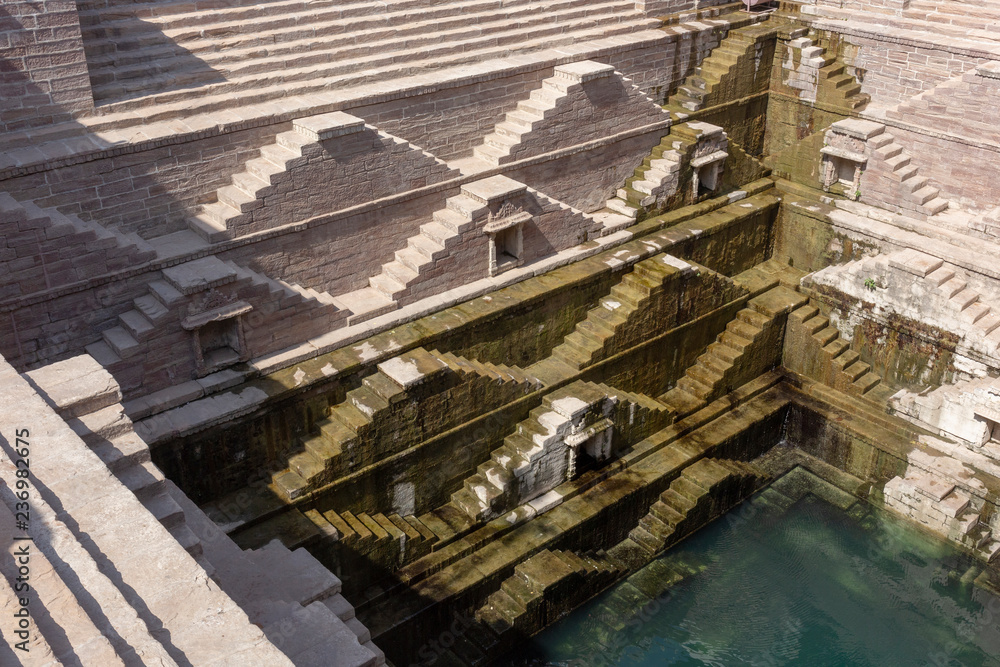 huge irrigation facility with a staircase geometric pattern in a small village in India, which is also expected to be registered as a World Heritage Site