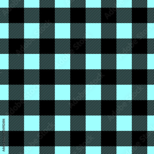 Seamless vector plaid, lumberjack, check pattern black and blue. Design for wallpaper, fabric, textile, wrapping. Simple background