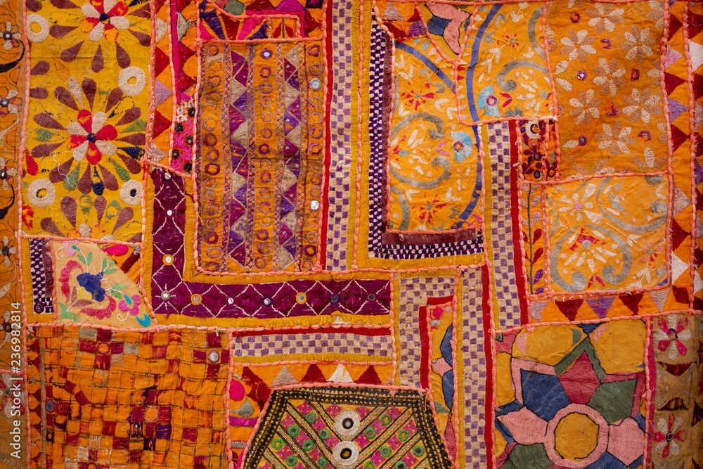Indian patchwork carpet in Rajasthan, Asia Indian patchwork carpet in Rajasthan, Asia