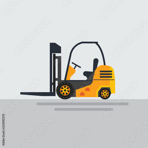 Vector illustration of loader for warehouse. Illustration for warehouse, delivery and logistics.