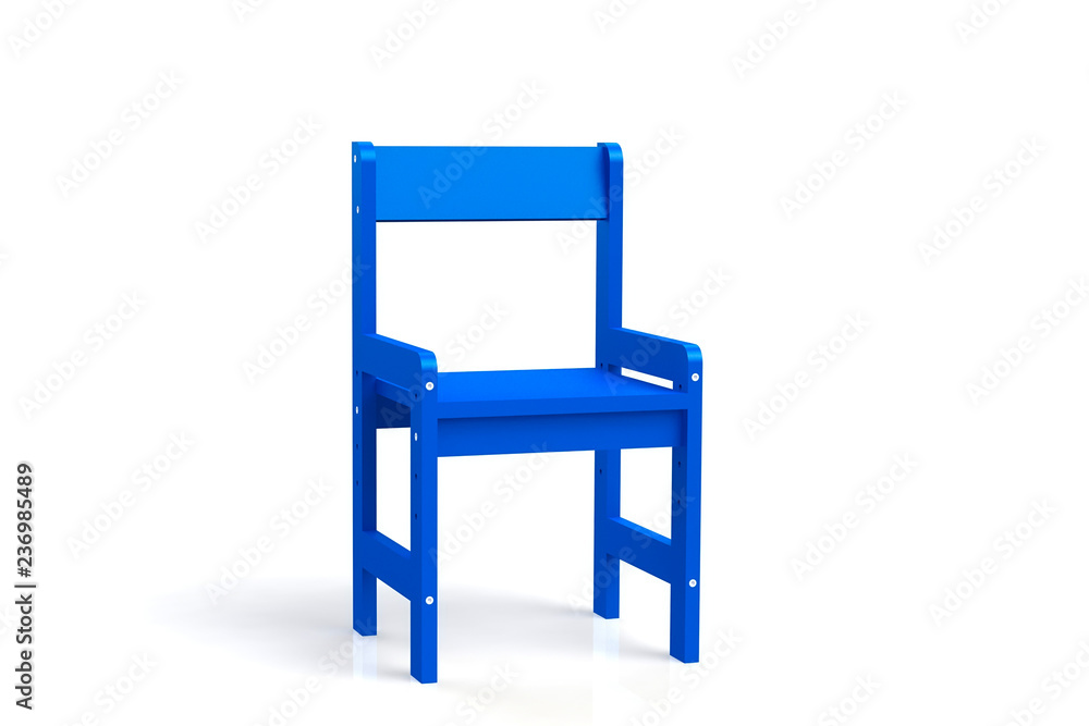 Little child wooden chair on a white background. 3D-model rendering chair. Little child wooden chair on a white background. 3D-model rendering chair.